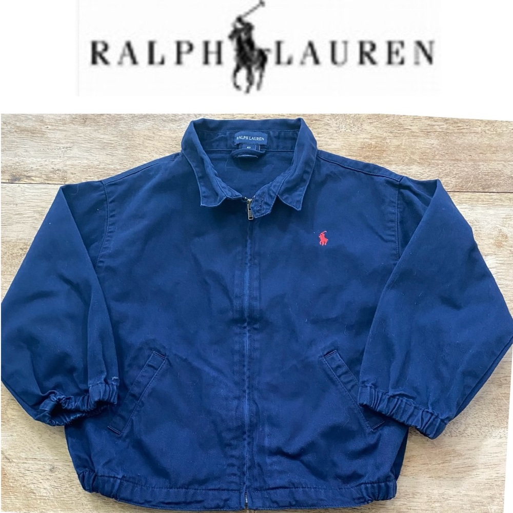 Polo by Ralph Lauren Boy’s‎ Size 4T Navy 100% Cotton Classic Full Zip Jacket
